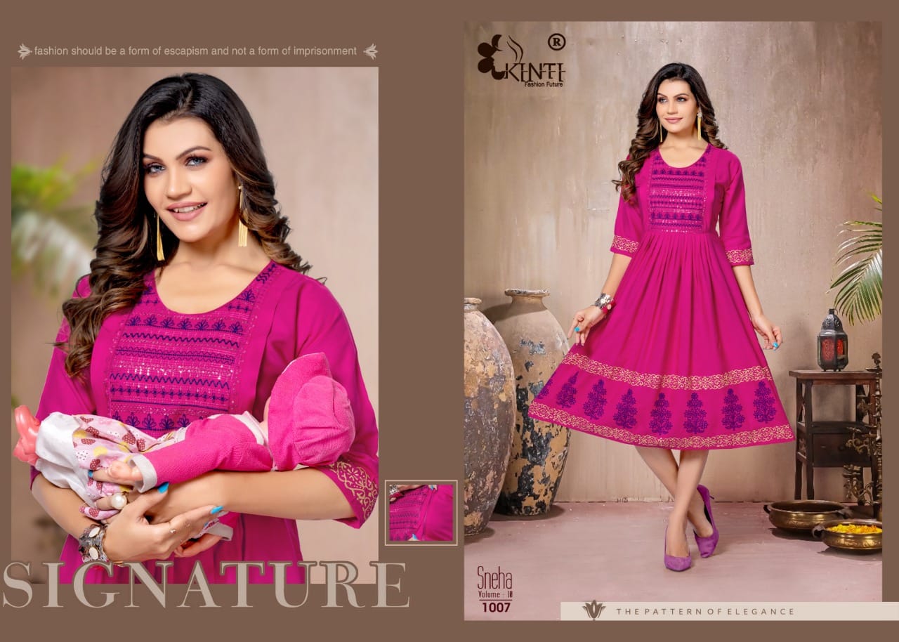 Kinti Sneha Volume 10 Daily Wear Wholesale Printed Feeding Kurtis
